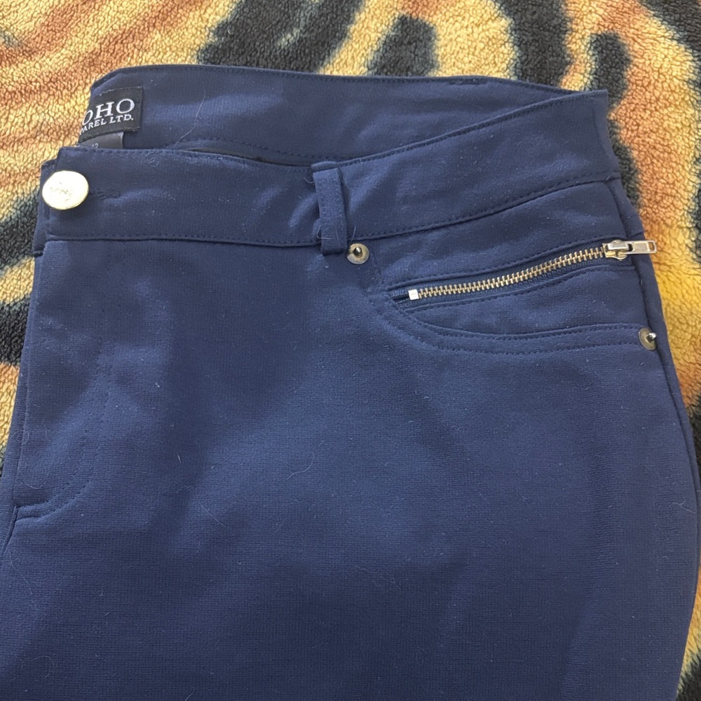 Soho Apparel Navy Women's Straight Leg Dress Pants Size 12 - Picture 3 of 11
